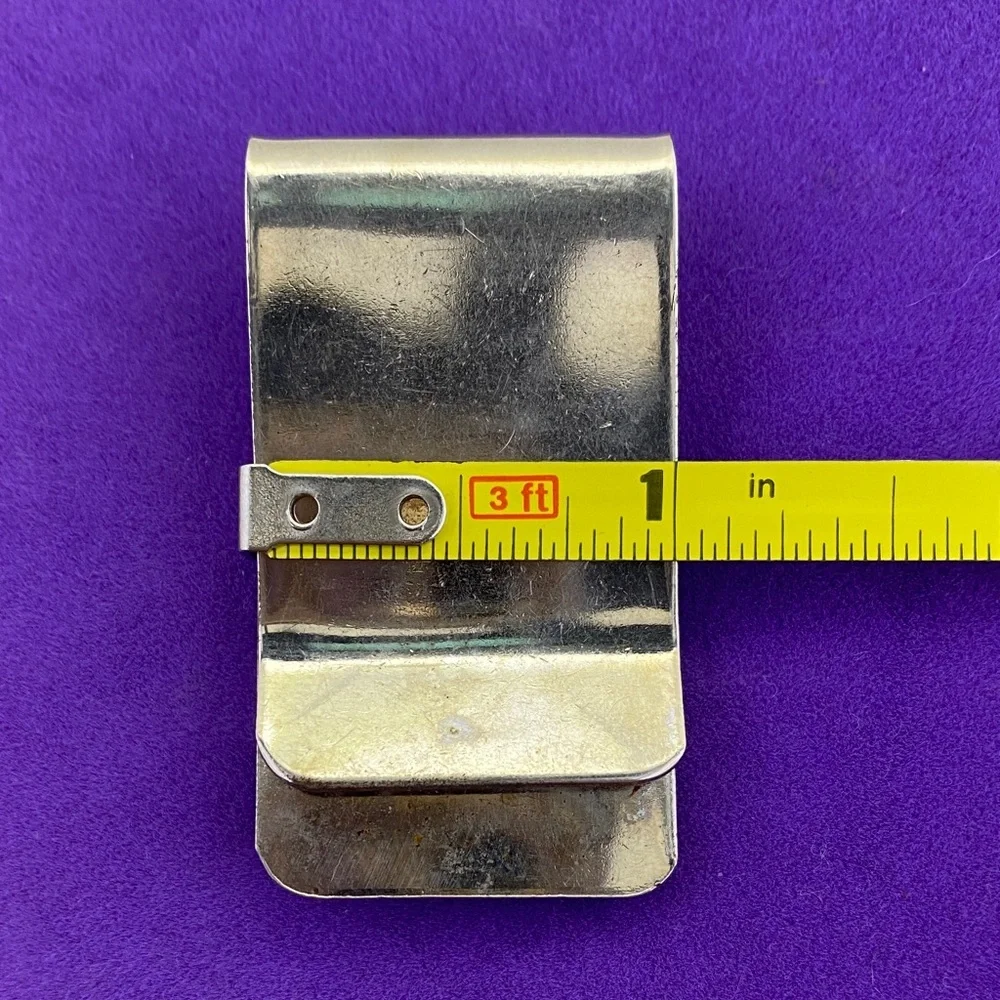 💛 Vintage Silver Tone Unicorn Money Clip | Turquoise & Coral Red Inlay | Unique - Picture 5 of 6